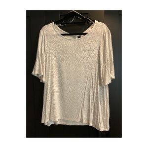 Lauren Conrad LC Ruffle Sleeve Polka Dot Top L